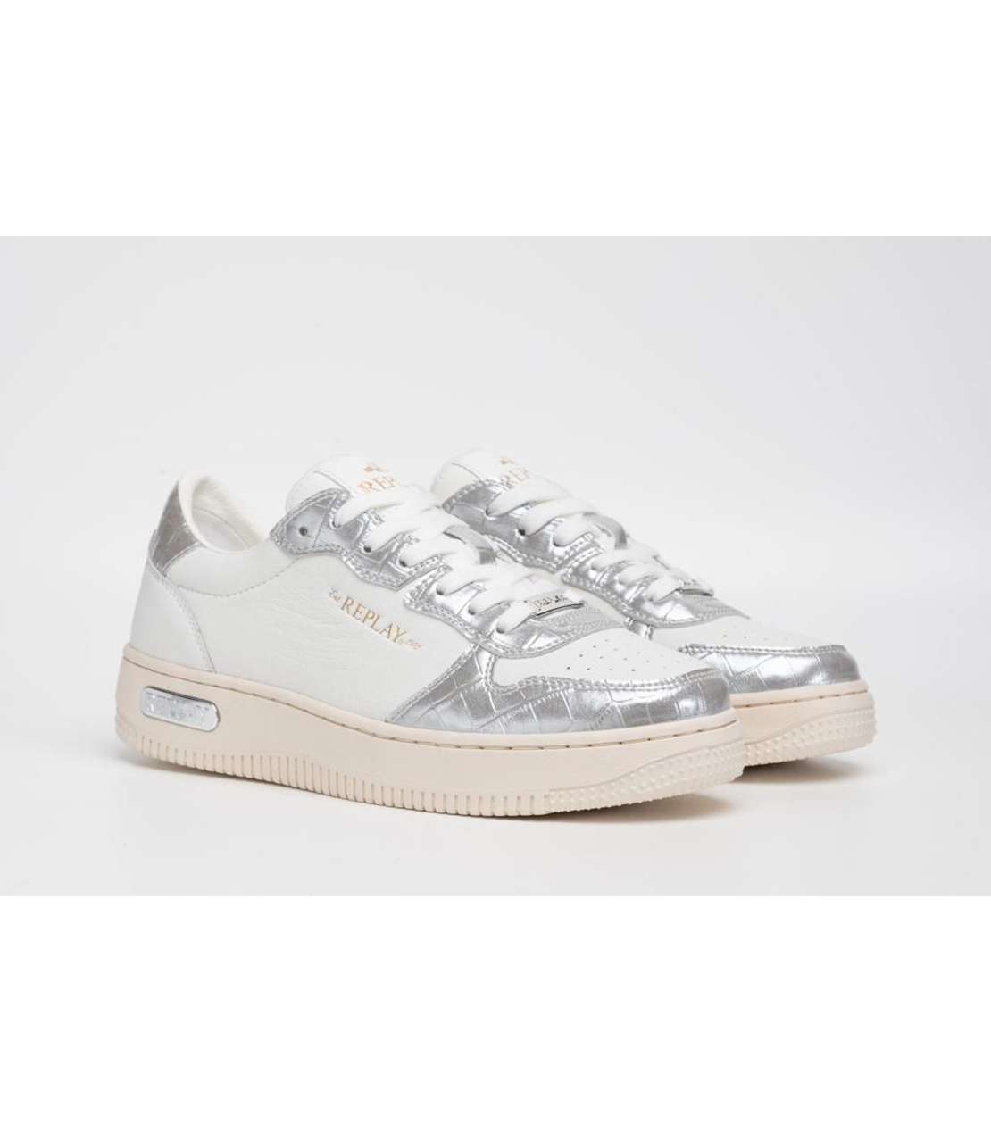 メタリック素材コンビスニーカー 詳細画像 シルバーホワイト 3